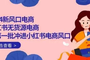 2024新风口电商，小红书无货源电商，带第一批冲进小红书电商风口（32节）