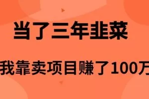 当了3年韭菜，我靠卖项目赚了100万