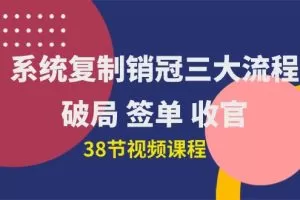 系统复制 销冠三大流程，破局 签单 收官（38节视频课）