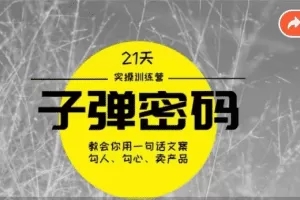 《子弹密码训练营》用一句话文案勾人勾心卖产品，21天学到顶尖文案大师策略和技巧