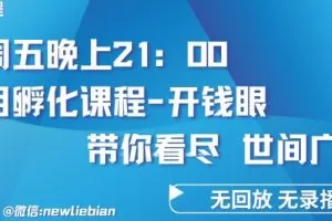 4.26日内部回放课程《项目孵化-开钱眼》赚钱的底层逻辑