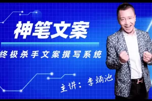李炳池神笔文案终极杀手文案撰写系统，只要你掌握了这些秘诀，你可以在…