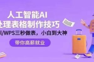 人工智能-AI处理表格制作技巧：ExcelWPS三秒做表，大神到小白