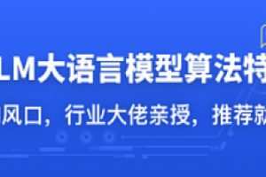 LLM大语言模型算法特训 带你转型AI大语言模型算法工程师