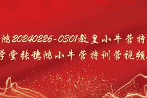 「张穗鸿」张穗鸿20240226-0301教皇小牛营特训营 财学堂张穗鸿小牛营特训营视频5集