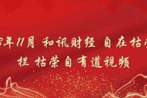 「枯荣有道」2023年11月 和讯财经 自在枯荣专栏 枯荣自有道视频