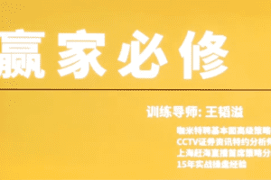 「王韬溢」王韬溢咖米学堂 王韬溢：峰级实战学堂17集