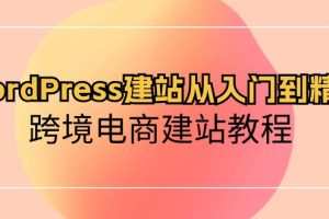 WordPress建站从入门到精通，跨境电商建站教程