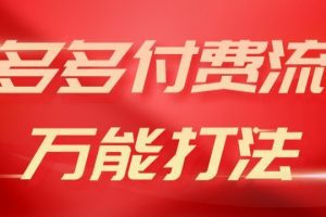 2024多多付费流万能打法、强付费起爆、流量逻辑、高转化、高投产