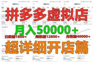 拼多多虚拟电商训练营月入40000+你也行，暴利稳定长久，副业首选