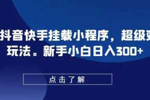0粉抖音快手挂载小程序，超级变脸玩法，新手小白日入300+