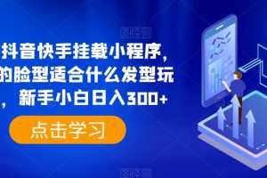 0粉抖音快手挂载小程序，你的脸型适合什么发型玩法，新手小白日入300+