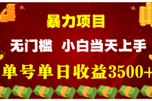 闷声发财项目，一天收益至少3500+，相信我，能赚钱和会赚钱根本不是一回事