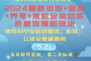 2024最暴力引流+涨粉+变现+养号全自动系统爆粉玩法