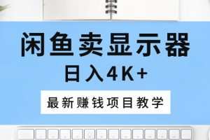 闲鱼卖显示器，日入4K+，最新赚钱项目教学