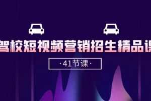 驾校-短视频营销招生精品课：抖音推广技巧，抖音短视频招生（41节课）