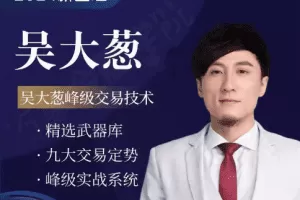 咖米学堂吴大葱峰级交易技术高阶进阶课程