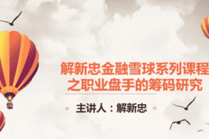 职业操盘手筹码技术视频共9课（解新忠）