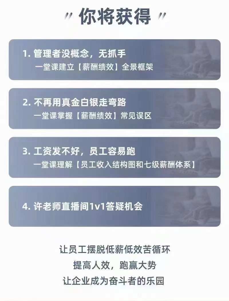许林芳·学会薪酬绩效 突破人效困境