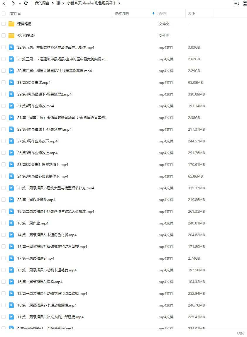 小毅2023年36天Blender角色场景设计直播特训营
