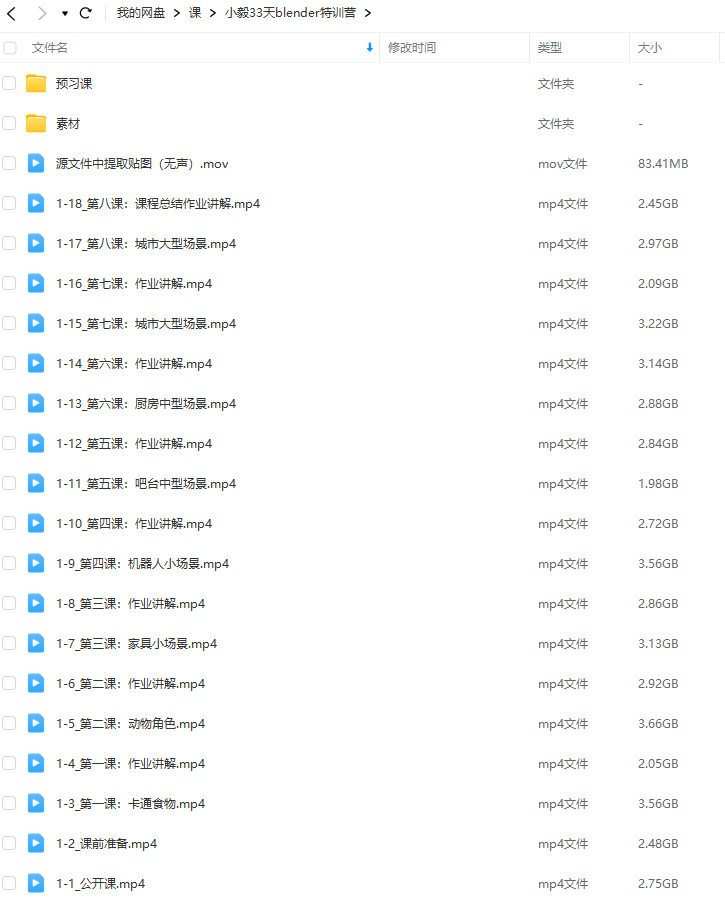 小毅2022年33天Blender零基础直播特训营