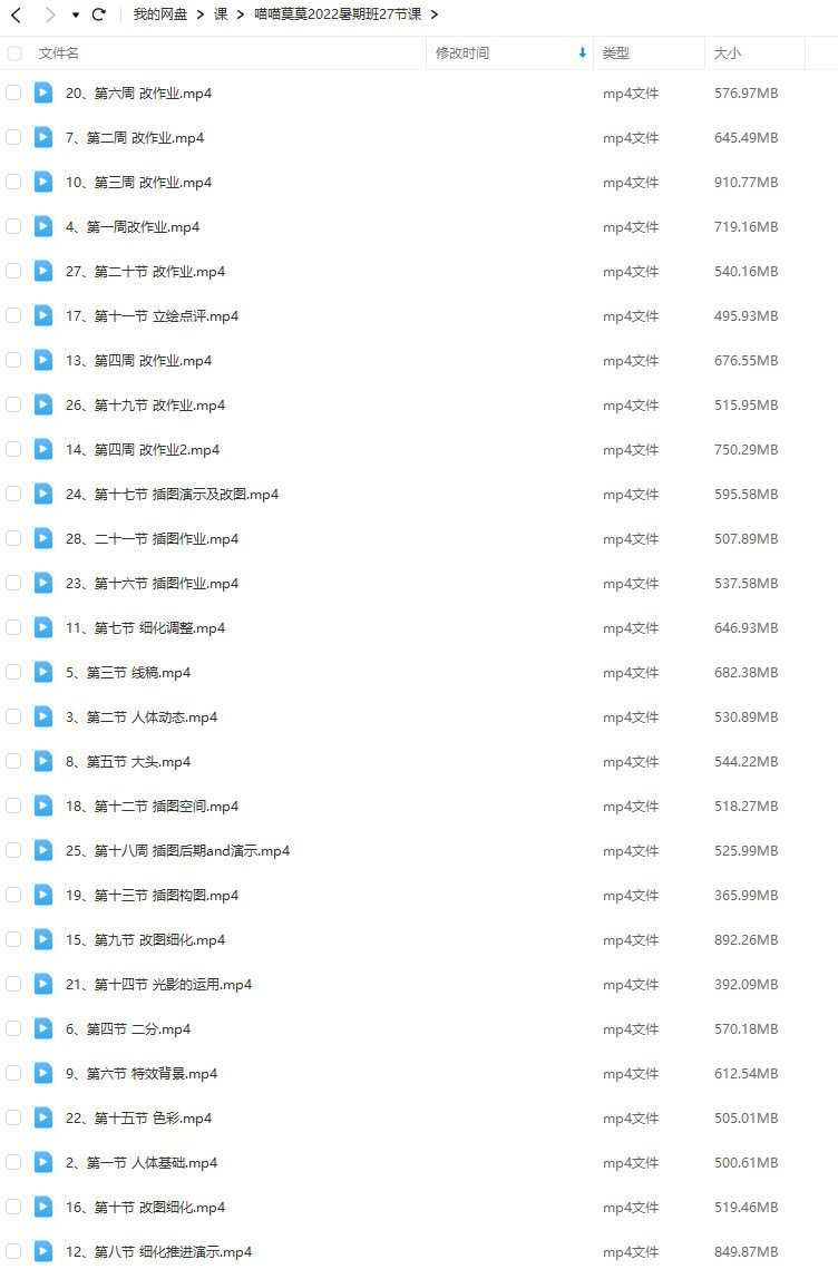 喵喵莫莫2022暑期班日韩角色立绘插画