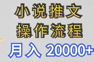 小说推文项目新玩法操作全流程，月入20000+，门槛低非常适合新手