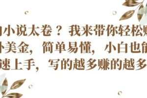 国内小说太卷 ?带你轻松赚取老外美金，简单易懂，小白也能快速上手，写的越多赚的越多