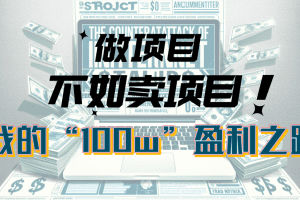 为什么做项目不如卖项目？我的100W+盈利之路