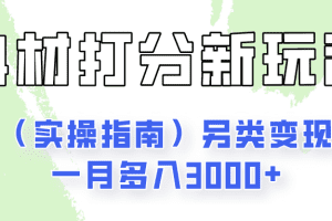 身材颜值打分新玩法（实操指南）另类变现一月多入3000+