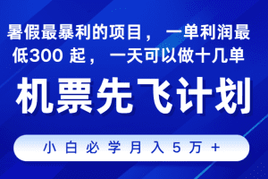 2024暑假最赚钱的项目，市场很大，一单利润300+，每天可批量操作
