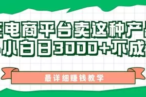 最新在电商平台发布这种产品，新手小白日入3000+不成问题，最详细赚钱教学