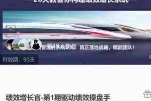 绩效增长官-第1期驱动绩效操盘手，26天教会你构建绩效增长系统
