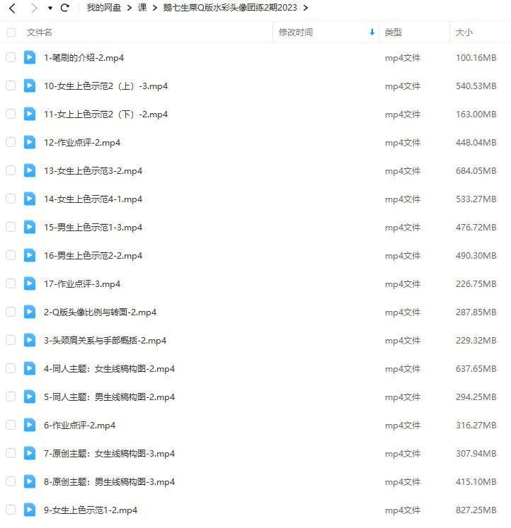 鹅七生菜Q版水彩头像团练2期2023【画质不错只有视频】