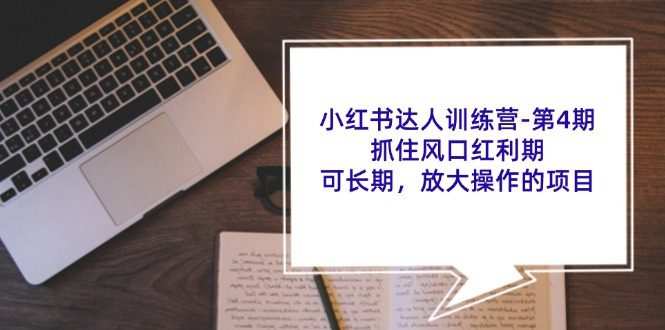 小红书达人训练营-第4期：抓住风口红利期，可长期，放大操作的项目