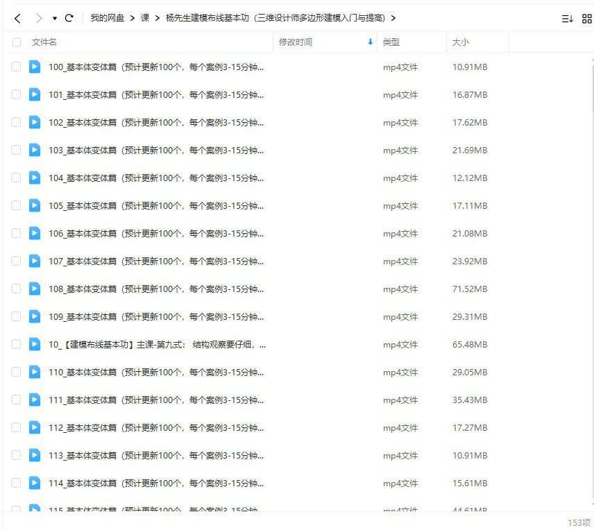 杨先生C4D建模布线基本功2023年11月