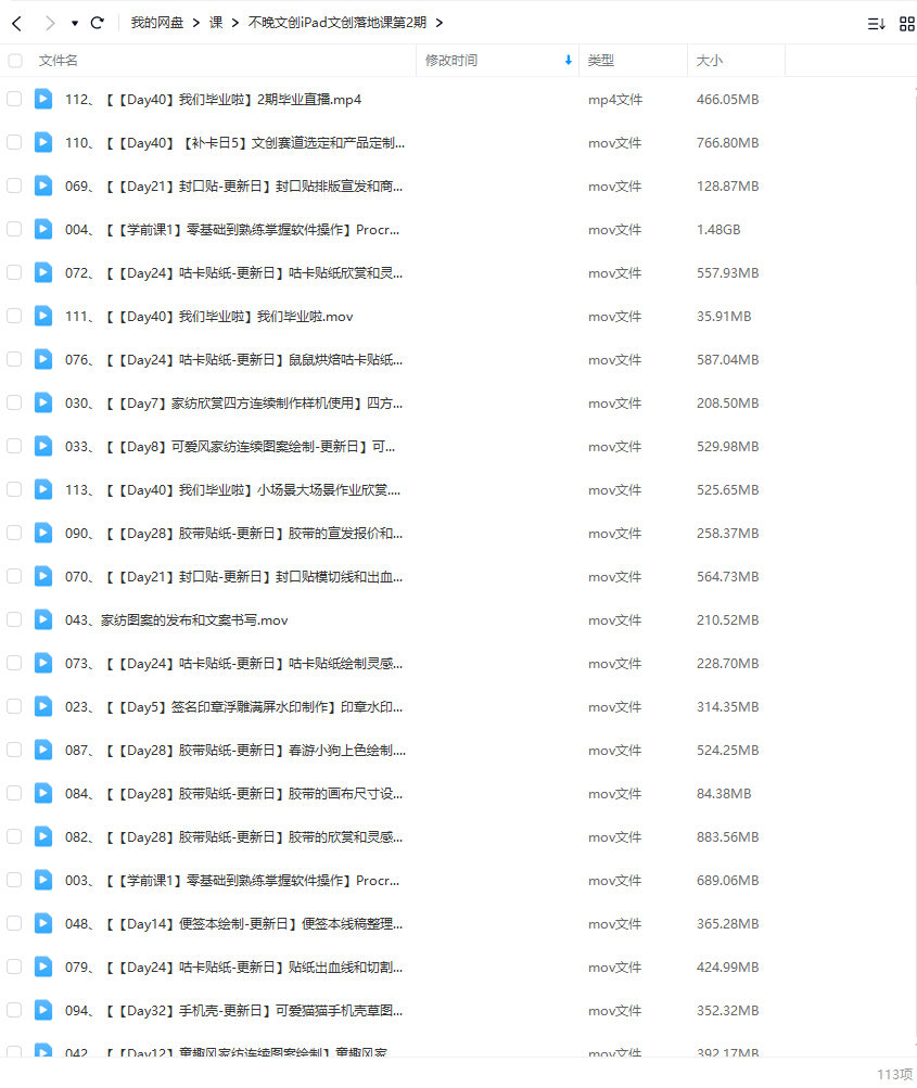 不晚iPad文创落地课第2期2024【画质不错只有视频】