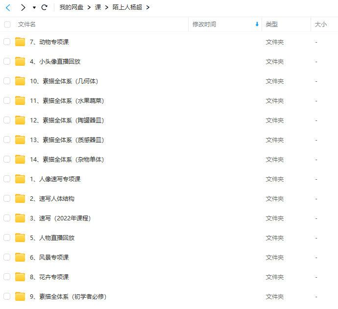 陌上人杨超零基础入门到高阶大神全体系速写+素描【画质不错只有视频】