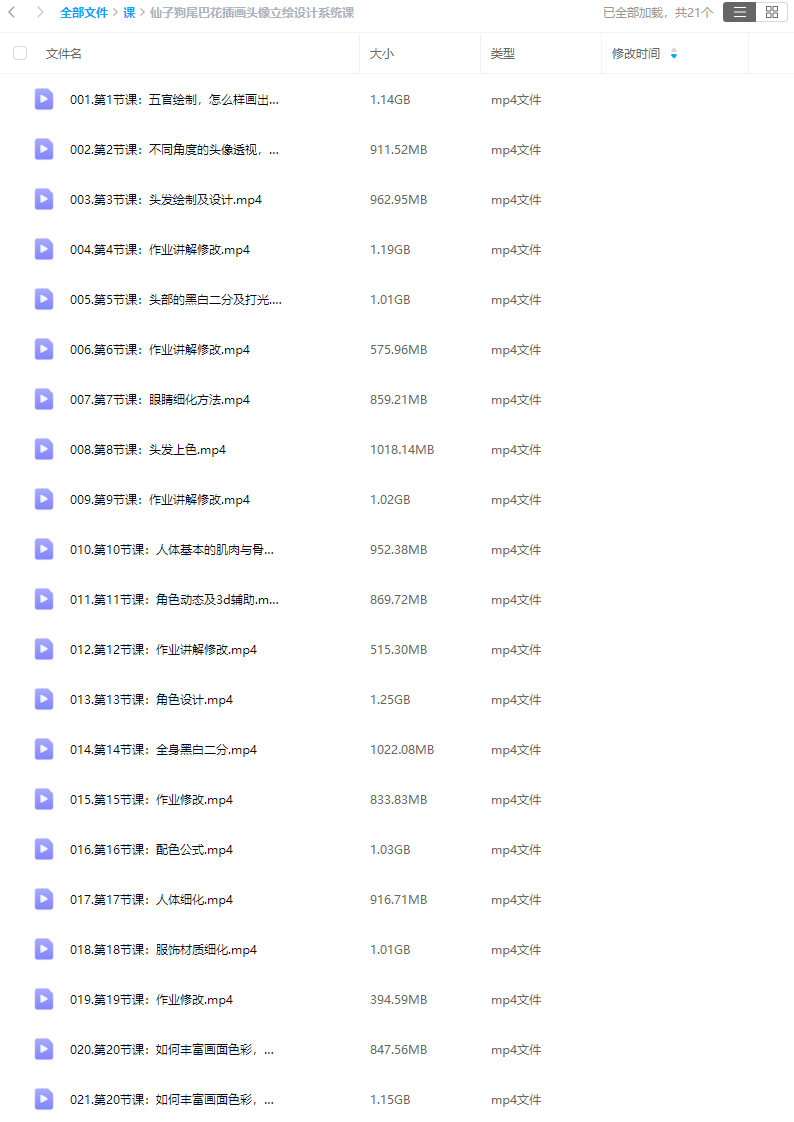 仙子狗尾巴花插画头像+立绘设计系统课第1期2023【画质不错只有视频】