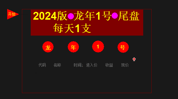 叶梵宸指标2024龙年1号池·每天1支·《专业尾盘出票14:30至59分》简约…