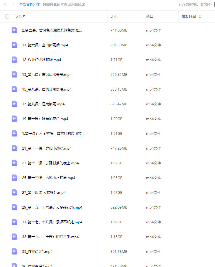 村南村北仙气古风水彩风景2023年【画质还行只有视频】