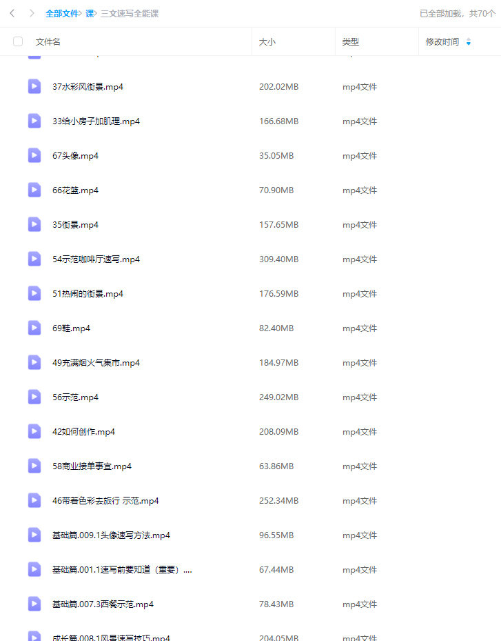 三文速写全能课2023【画质还可以有素材】