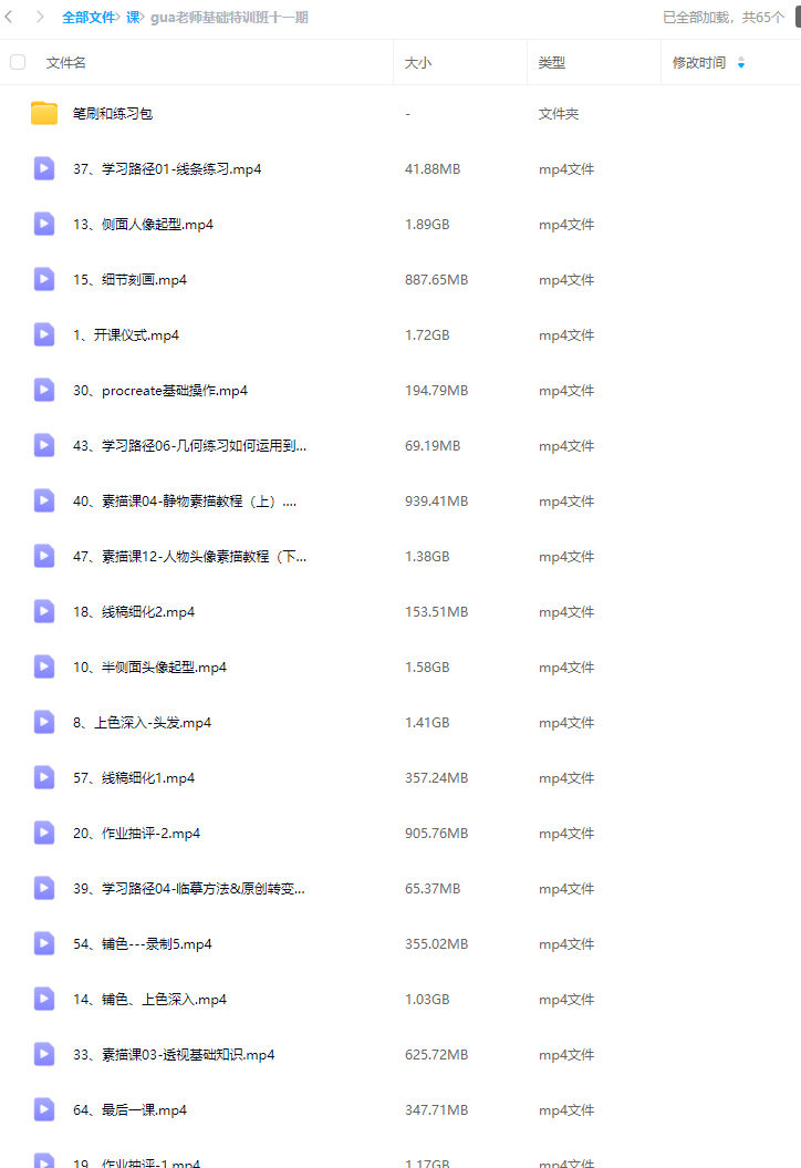 gua老师基础特训班第11期2023年12月结课【画质高清有笔刷】