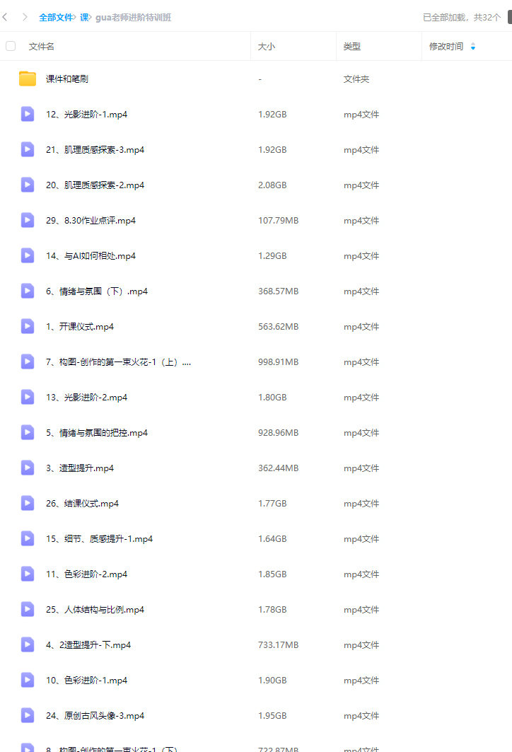 gua老师进阶特训班2023【画质高清有课件笔刷】