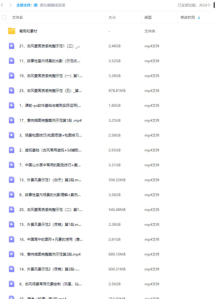 肥右嘟嘟古风场景课2023年【画质不错有笔刷】