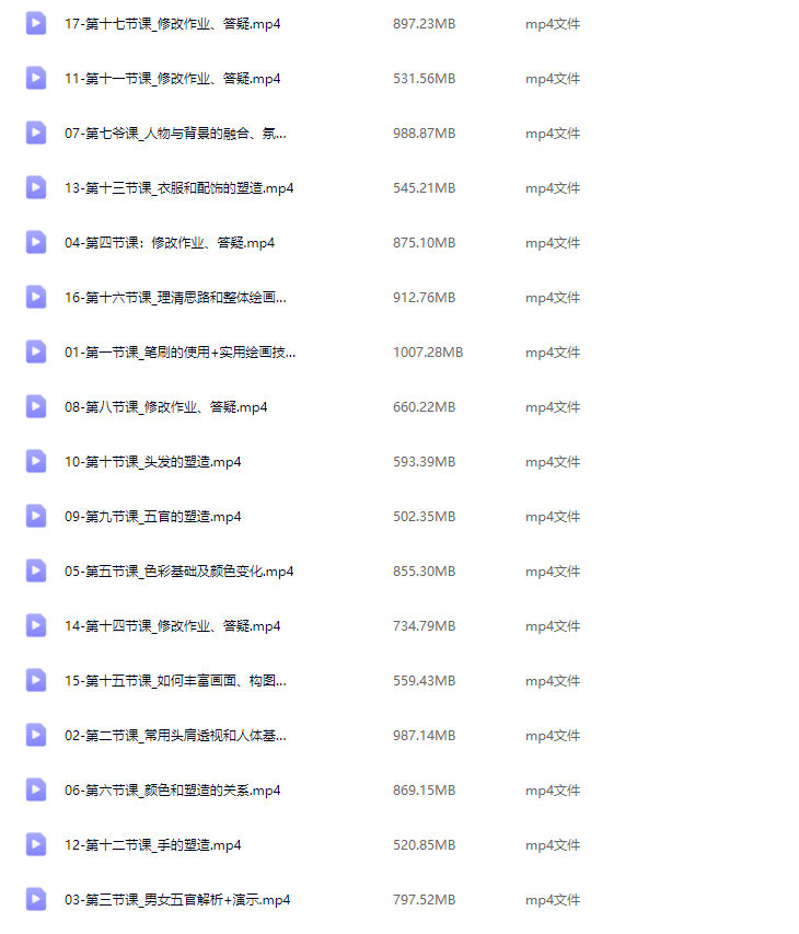 旦木紫杨CG插画头像胸像设计系统课第1期2024年【画质不错只有视频】