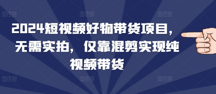 2024短视频好物带货项目,无需实拍,仅靠混剪实现纯视频带货