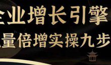 企业增长引擎流量倍增实操九步曲，一套课程帮你找到快速、简单、有效、可复制的获客+变现方式