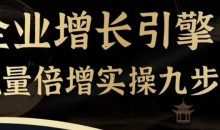 企业增长引擎流量倍增实操九步曲，一套课程帮你找到快速、简单、有效、可复制的获客+变现方式