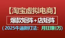 淘宝虚拟电商，2025牛逼新打法：爆款矩阵+店矩阵
